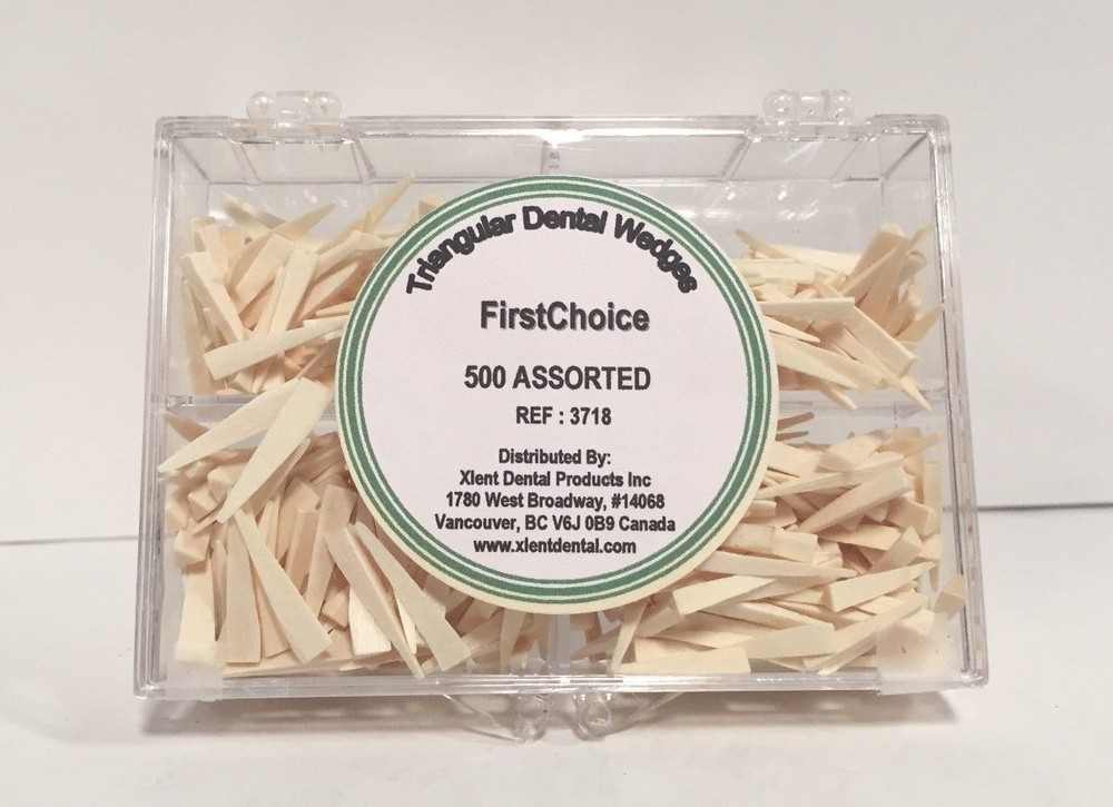 Triangular Wood Dental Wedges Assorted 500 Pack First Choice -