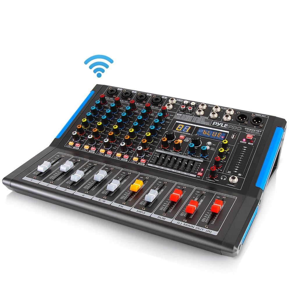 6-Ch. Bluetooth Studio Mixer - DJ Controller Audio Mixing Console System