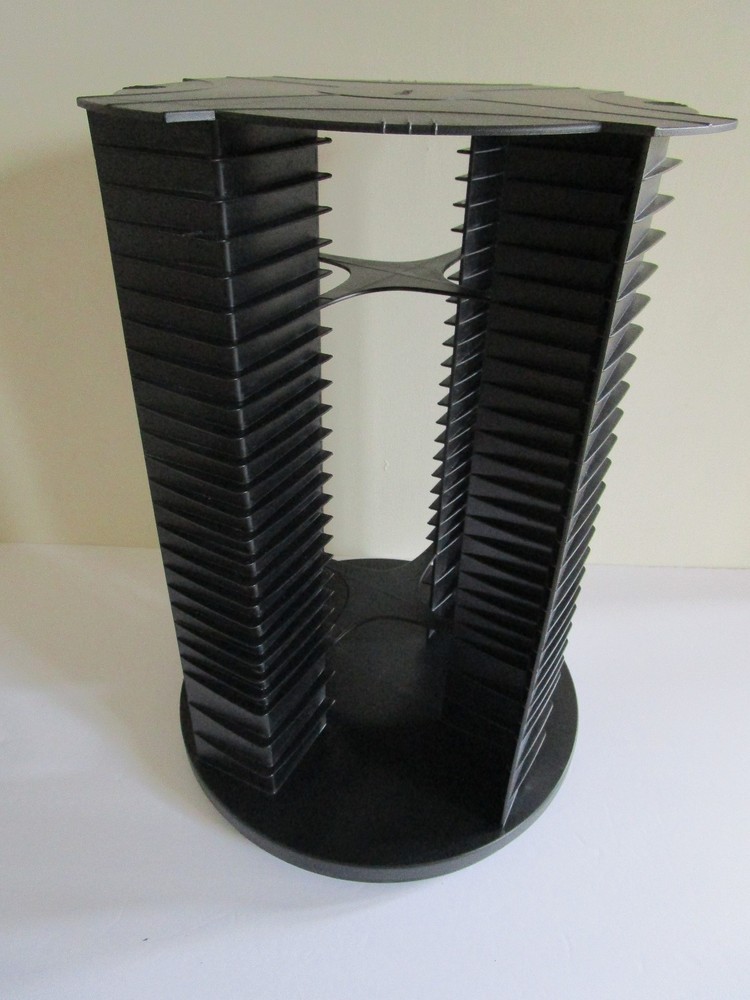 Fellowes 112 CD Compact Disc rotating storage organizer holder rack case black