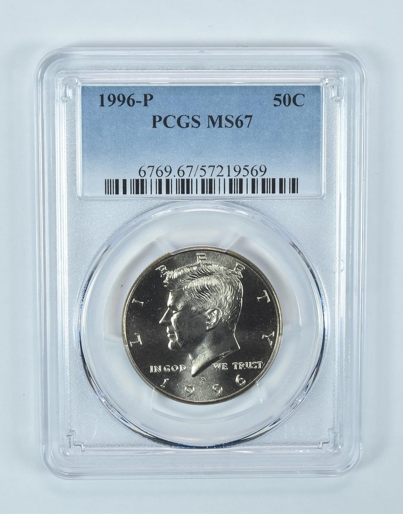 1996-P Kennedy Half Dollar MS67 PCGS Blue Label