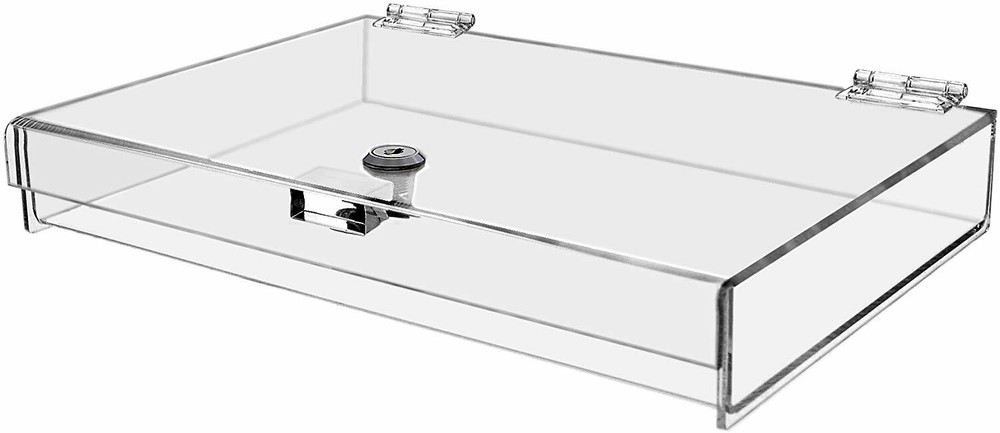 DS-12" x 8" x 1 1/2" Locking Security Showcase Safe Box Countertop Display Case