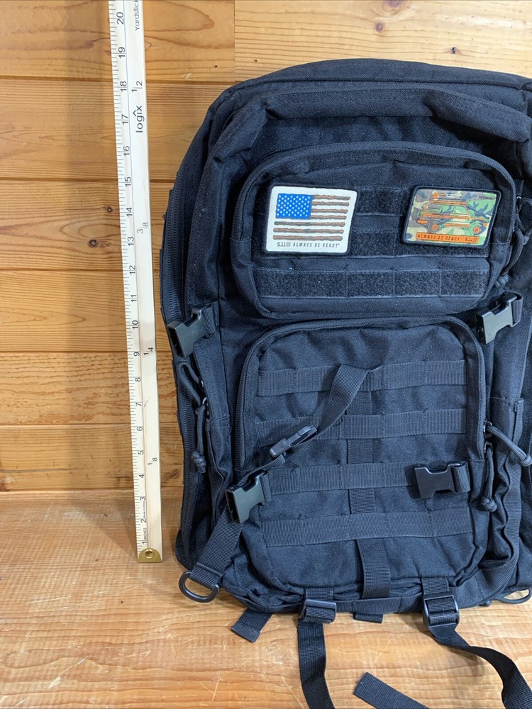 Mens Military Tactical Series Heavy-duty Backpack Black MULTIPLE COMPARTMENT