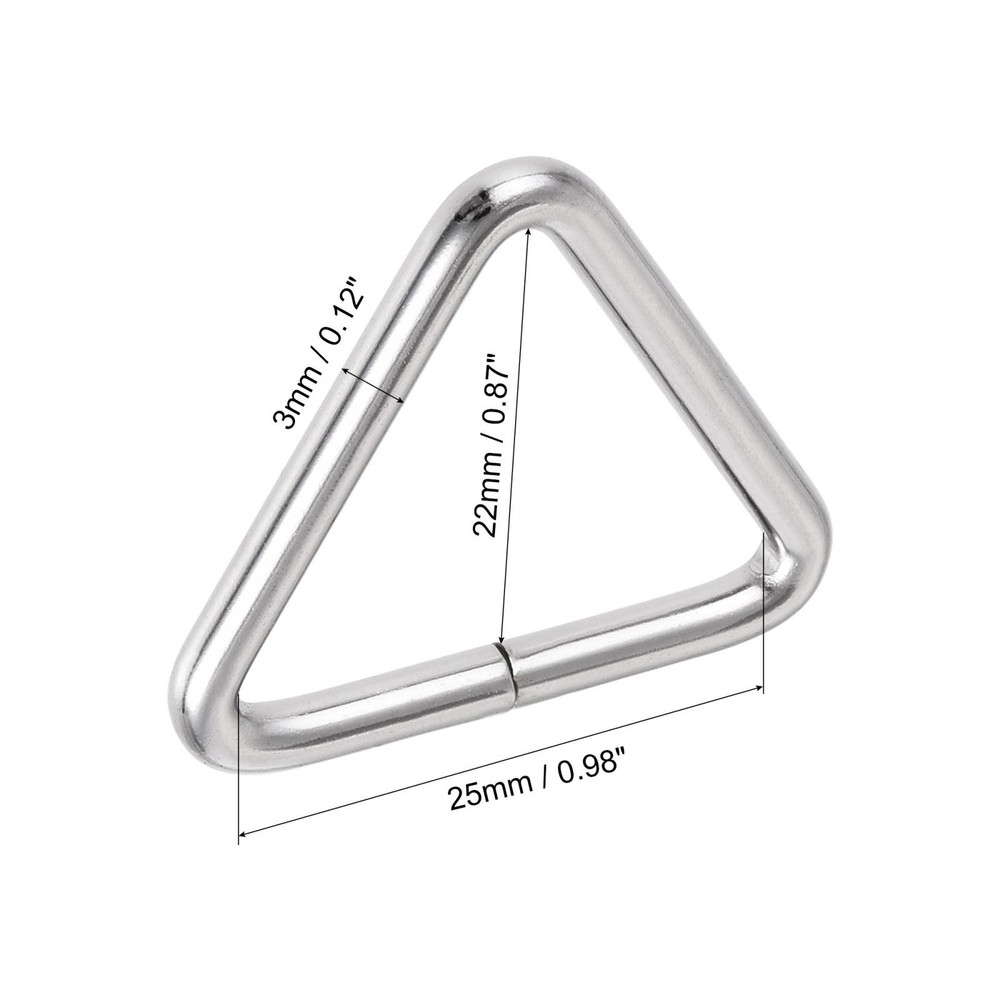 Metal Triangle Ring Buckle 0.98" (25mm) Inner Width 30pcs Width