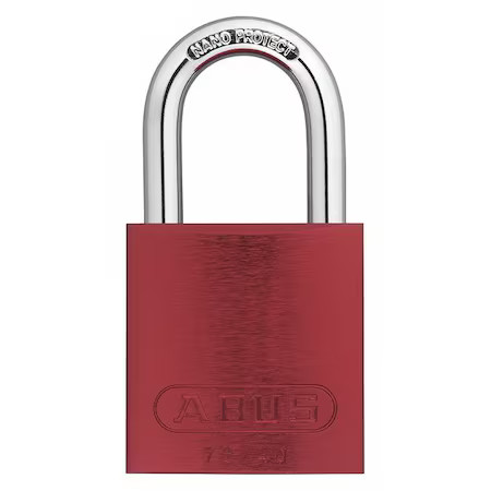 Abus 09187 Keyed Padlock, Open, Rectangular Aluminum Body, Hardened Steel