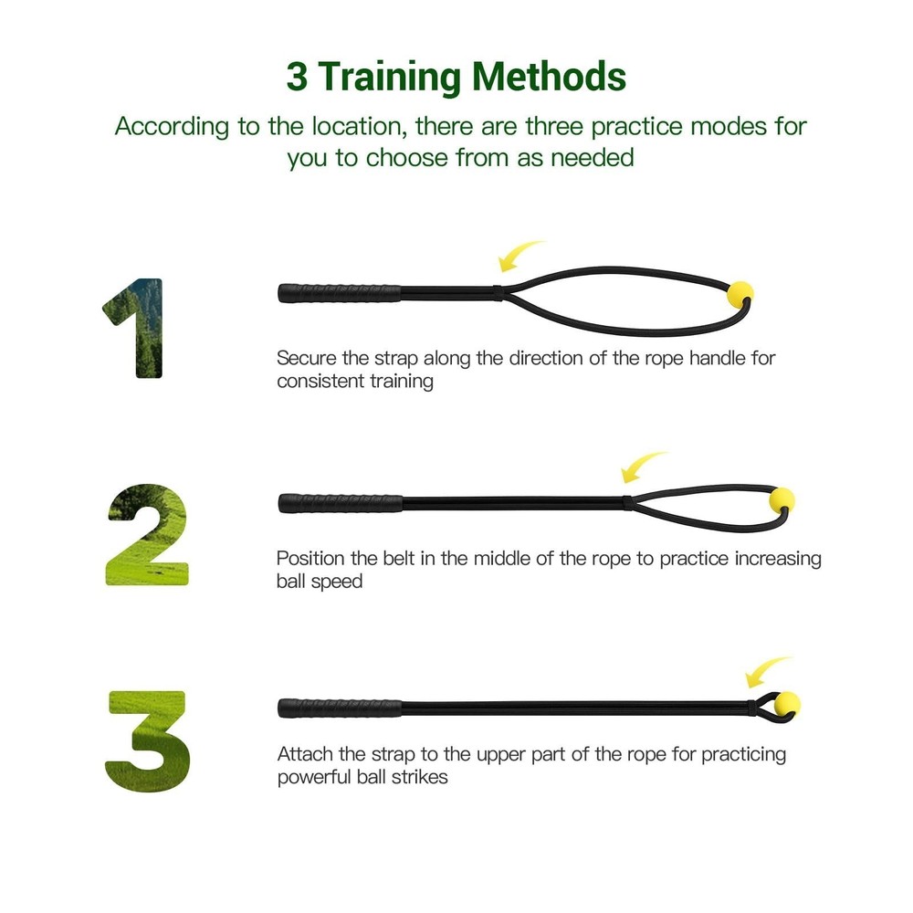 Rope Golf Swing Trainer Black