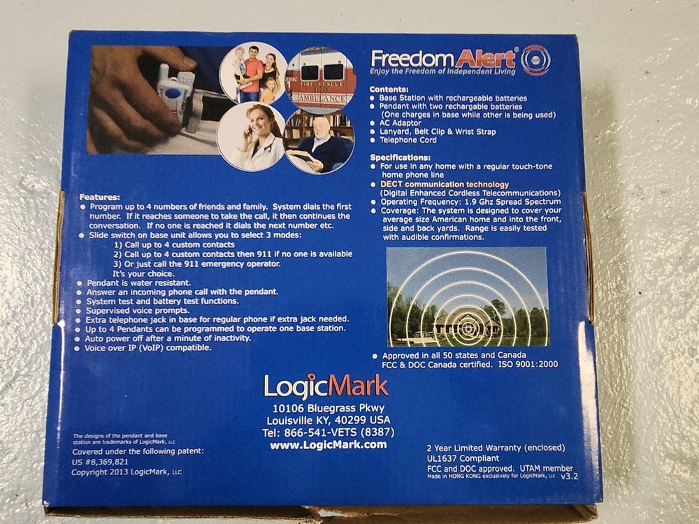 Freedom Alert Fall Emergency System Open Box Battery No Included