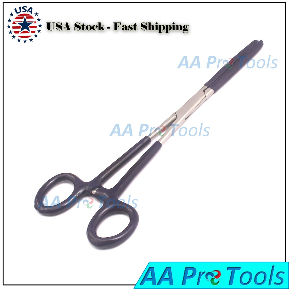 6 inch Straight Hemostat Clamp Locking Handle & Jaws Blue Coated