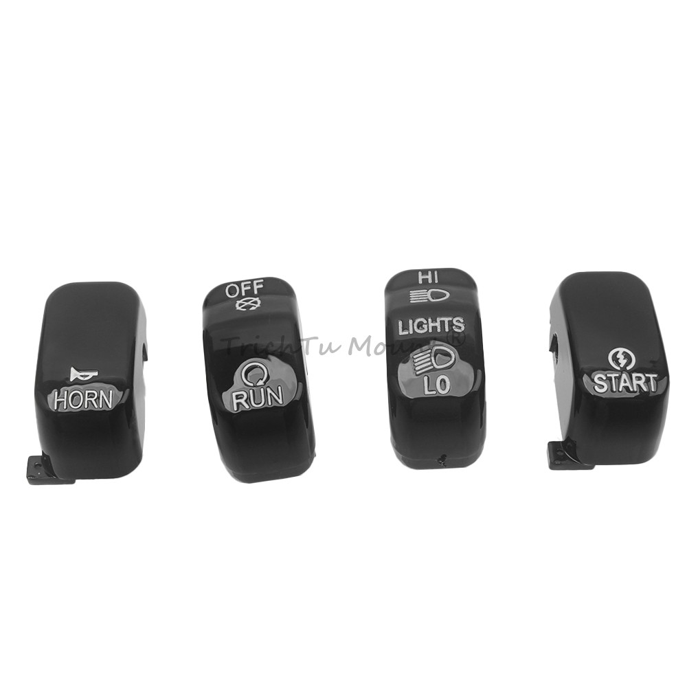 10PCS Black Hand Control Switch Housing Button Cap For Harley Touring 1996-2013