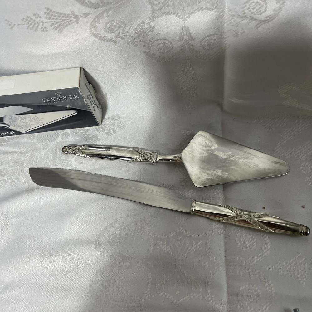 Godinger Silver Diamonds Silver Plated Cake Knife And Server Set