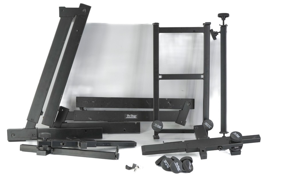 On-Stage Folding Heavy-Duty Dual-Tier Z Stand - MISSING ITEMS