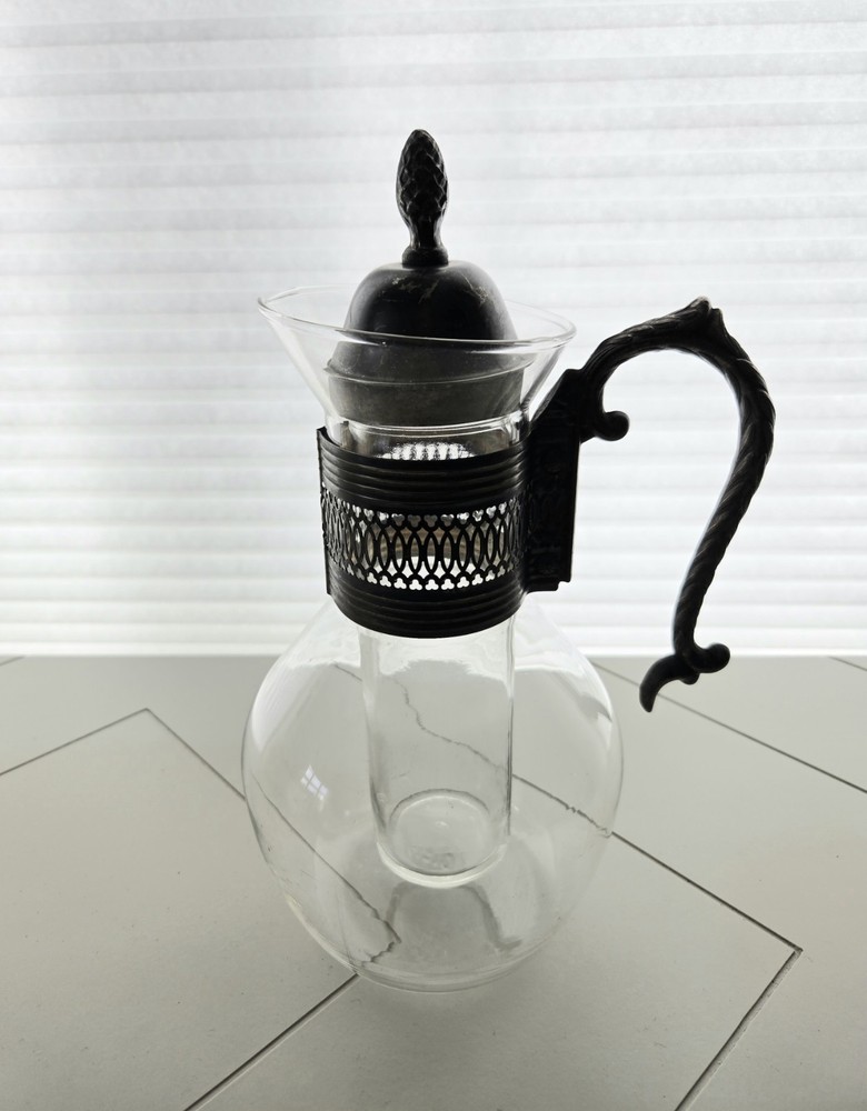 Vintage Glass & Silverplate Carafe