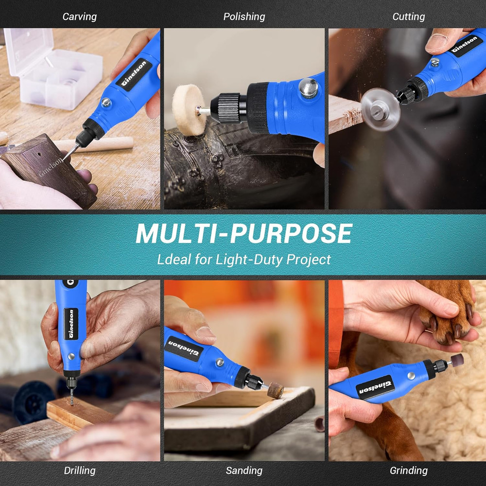 Cordless Rotary Tool, 5 Variable Speed Mini Rotary Tool Kit with 70 Accessories