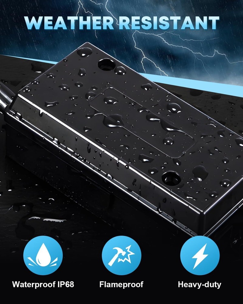 8FT RV Trailer Cord 7 Way Plug Inline Junction Box 7-Pole Wiring Harness Kit