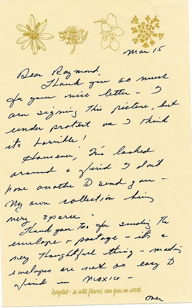 Jennifer Holt- Handwritten Signed Letter
