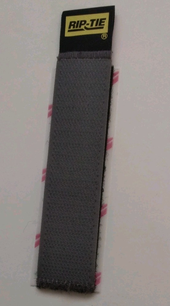 Hook & Loop Reusable Cable Organizer, 1" x 4", Grey, 5 Pack, RIP-TIE CABLE CATCH