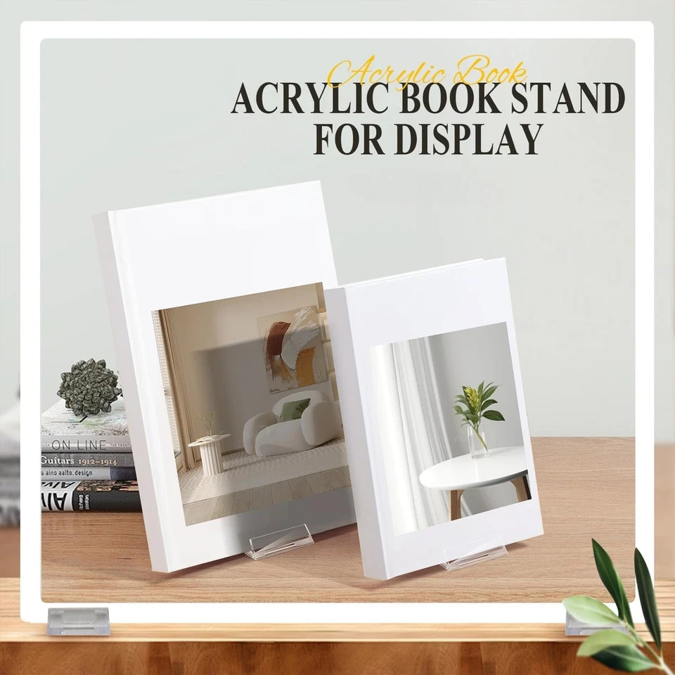 12 Pack Clear Acrylic Adjustable Desktop Book Stand & Display Easel for Table...