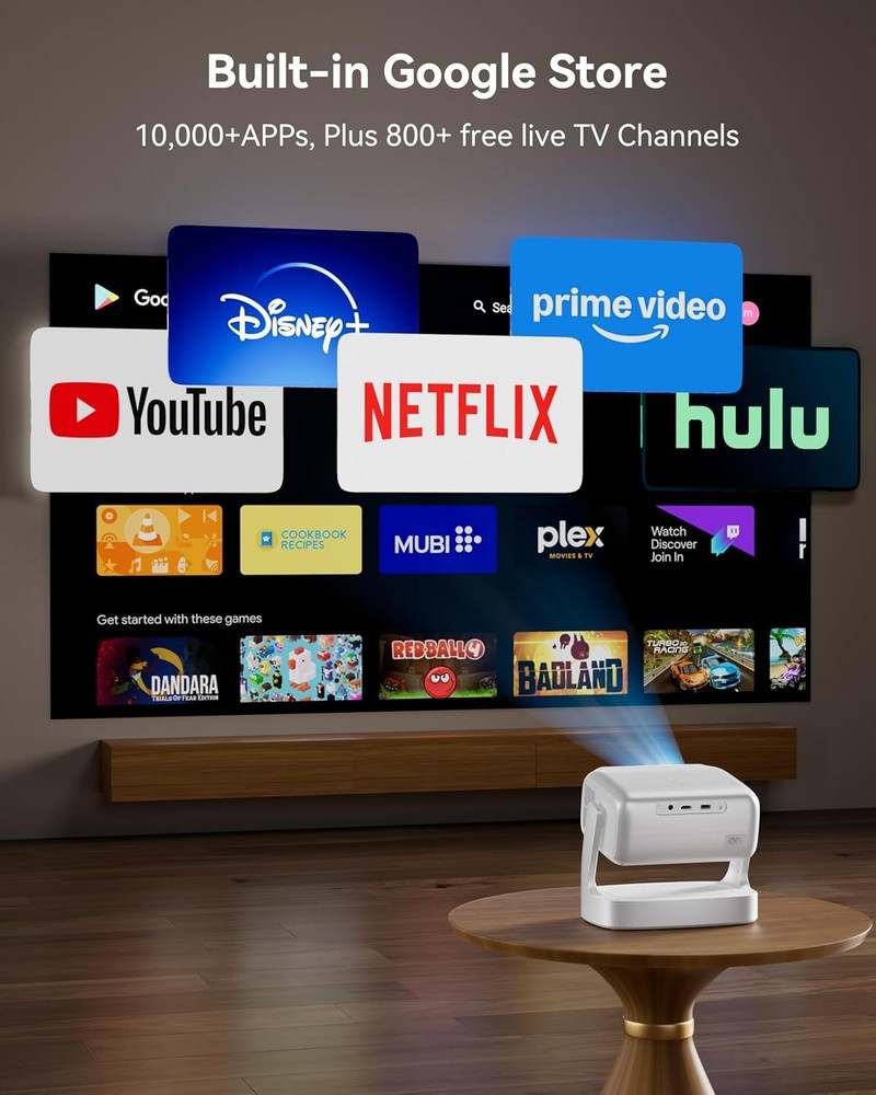 Smart Projector with WiFi and Bluetooth, Outdoor Projectors Bundle