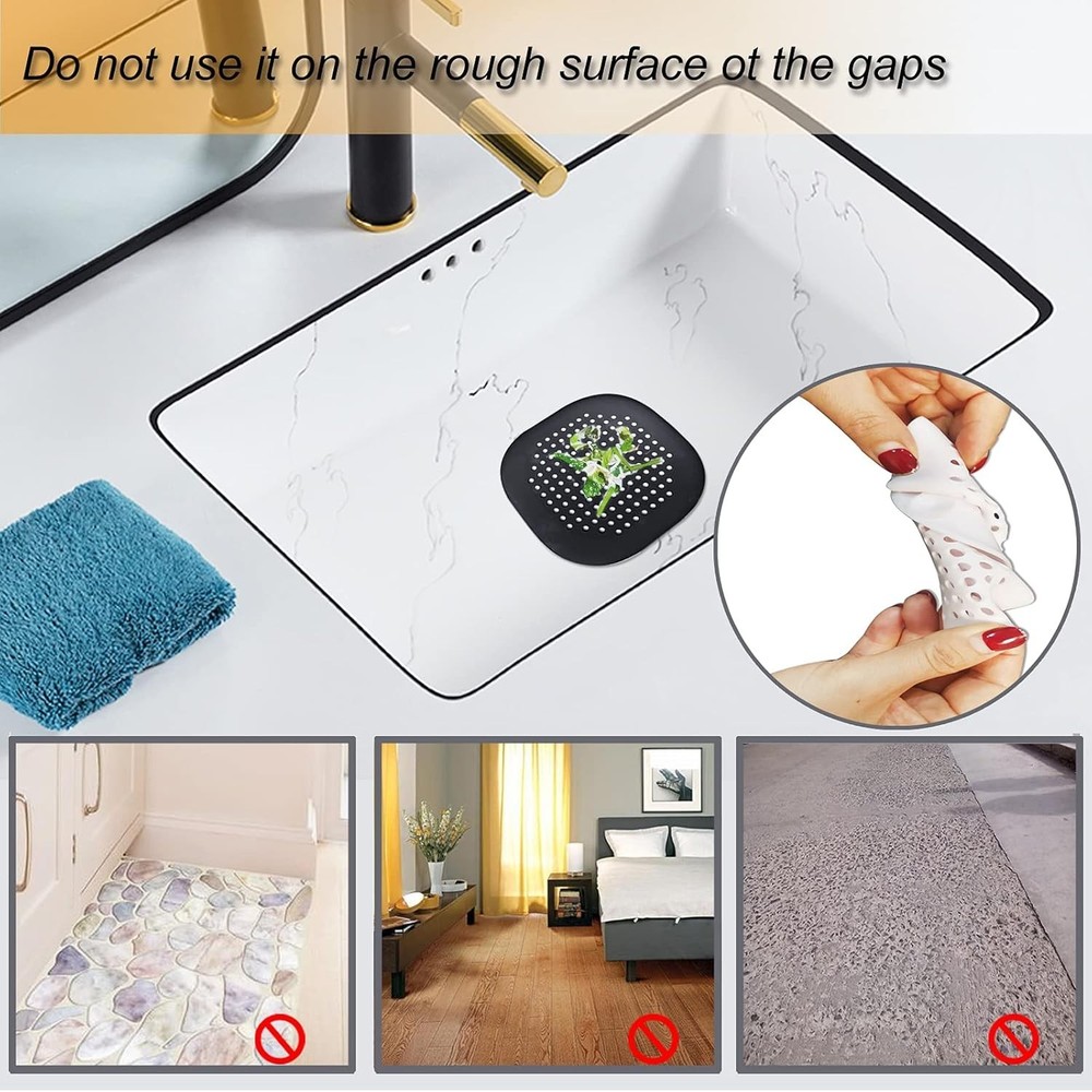 Versatile 5.51-Inch Silicone Hair Drain Catcher for Kitchen & Bath - 2 Pack