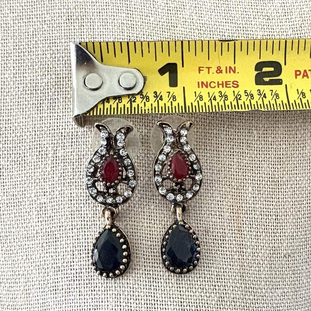Vintage Renaissance Dangle Earrings . Statement Pierced Earrings