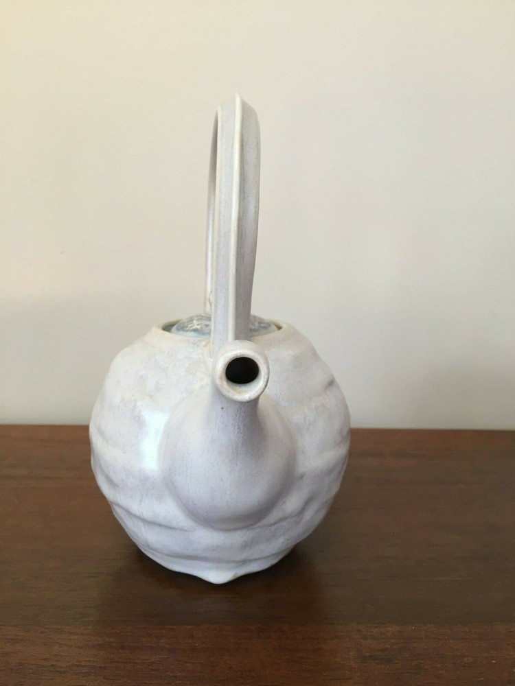 Studio Art Pottery Glazed Teapot & Cup Signed