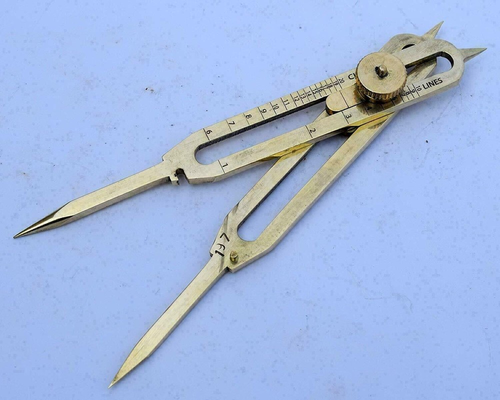 Brass Divider Drafting Proportional Tool 6" Navigational Compass Caliper
