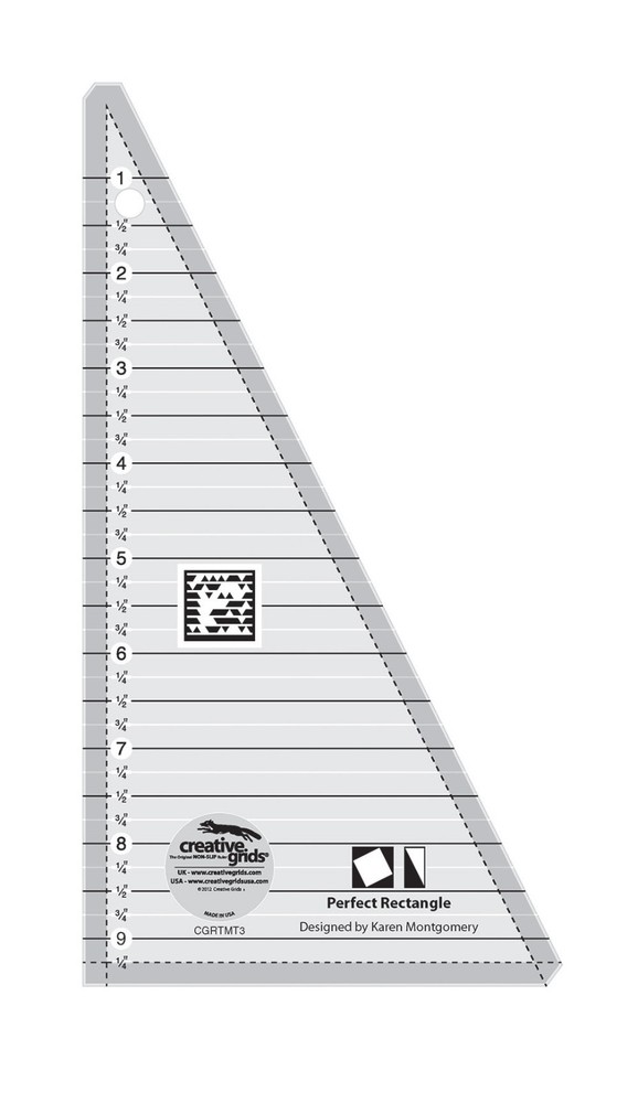 Creative Grids Perfect Rectangle Triangle Sewing and Quilting Ruler CGRTMT3