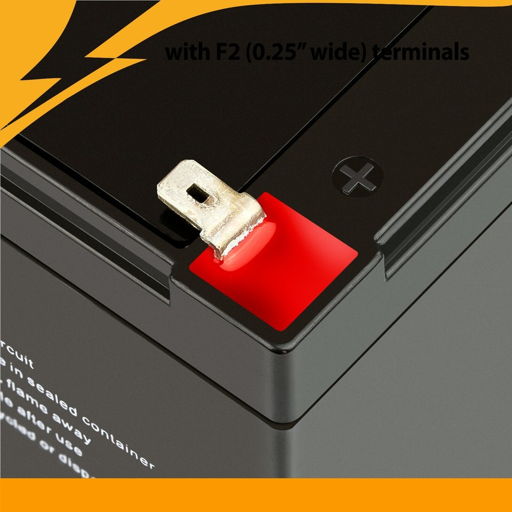 Rechargeable replacement Batteries for Yuasa ES12-12 - 2 Pack