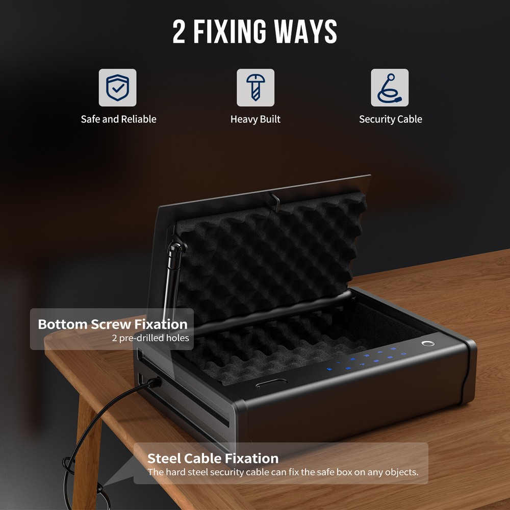 Blacksmith Gun Safe High Precision Fingerprint Pistol Secure 3 Ways Quick Access