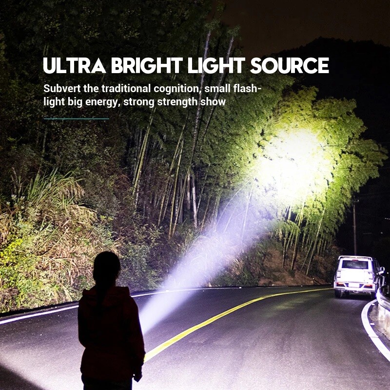 3Pcs Super Bright LED Tactical Military Flashlight Rechargeable Work Light Torch