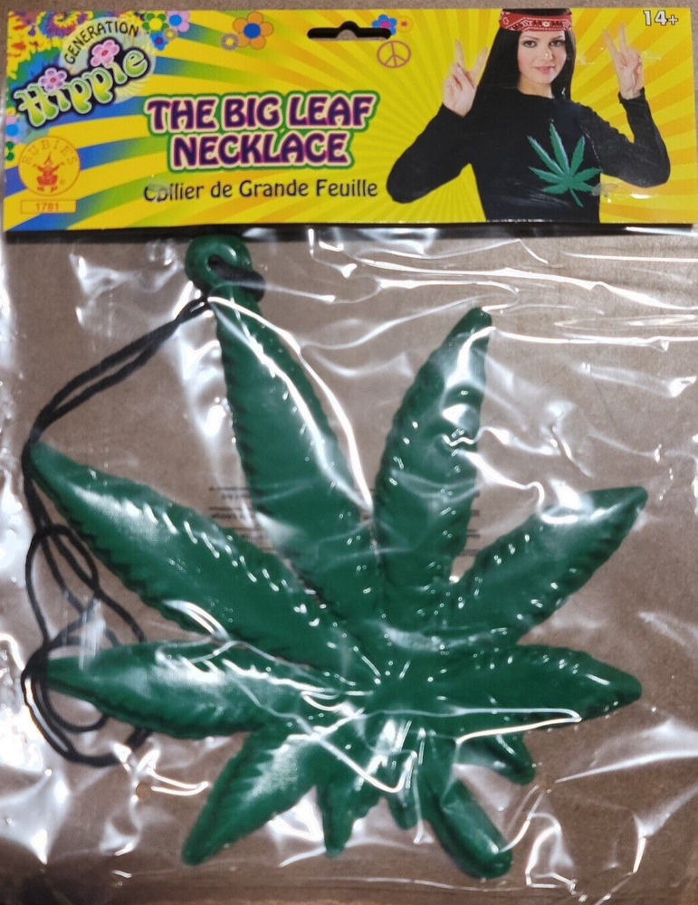 Hippie 60's Oversized Pot Leaf Necklace