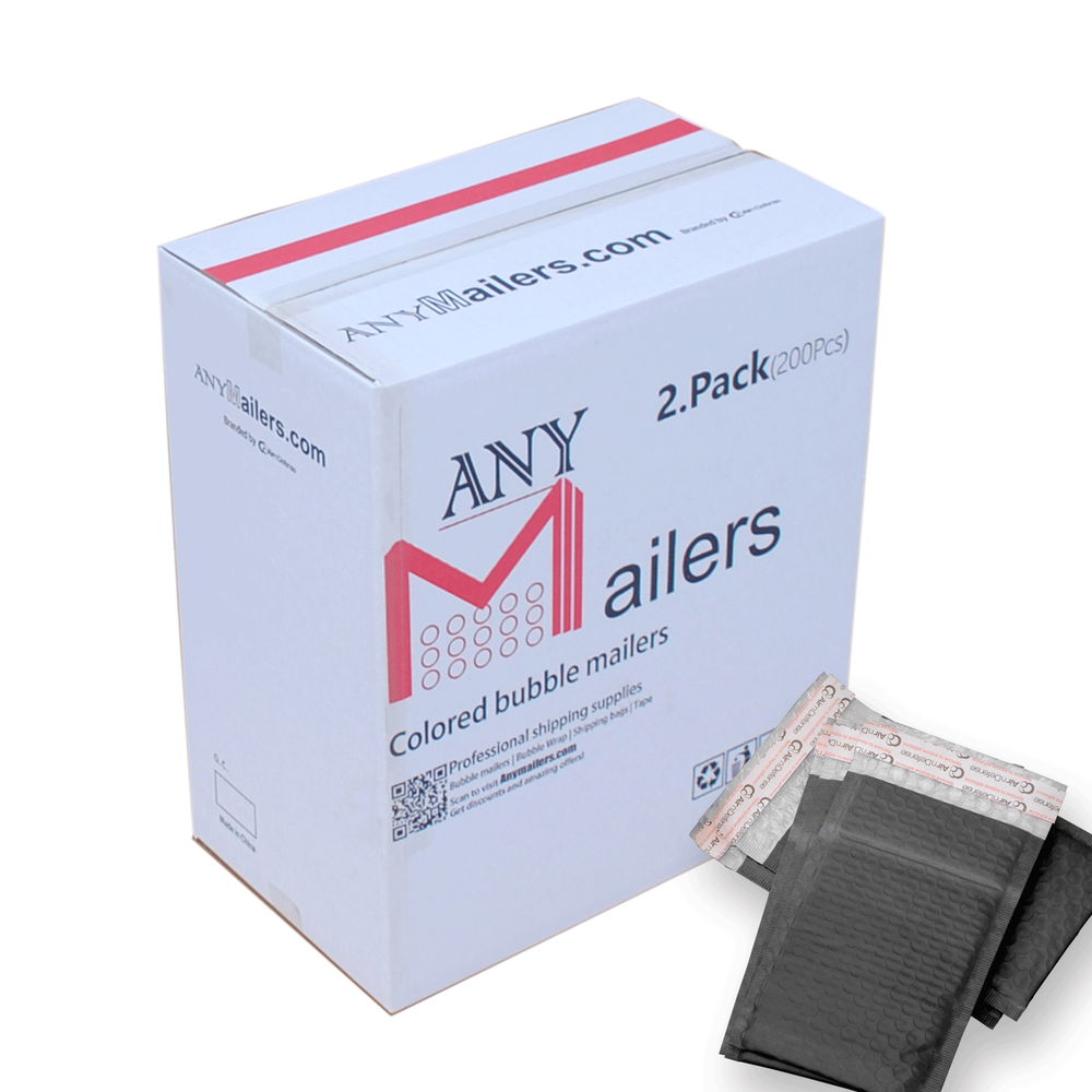 AirnDefense #2 8.5X12" Black Poly Bubble Mailers Padded Envelope Shipping Pack