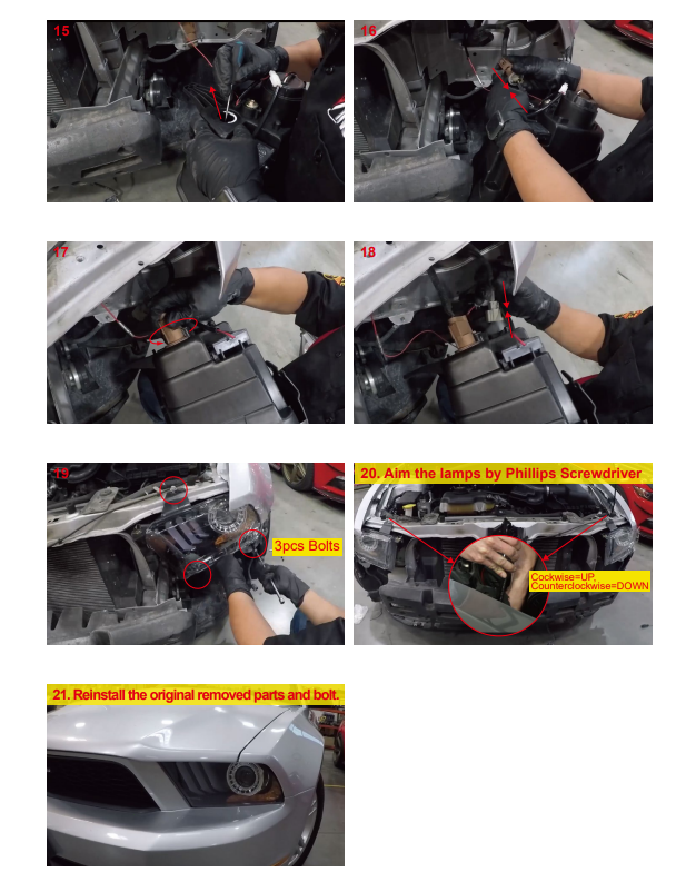 for 2010-2012 Ford Mustang Projector Headlights LED Sequential DRL Front Lamps