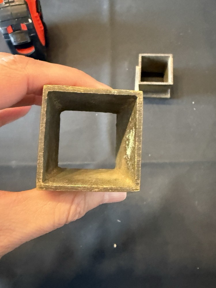 Antique Cast Brass Square Post Rosette Collars Pair Architectural Hardware