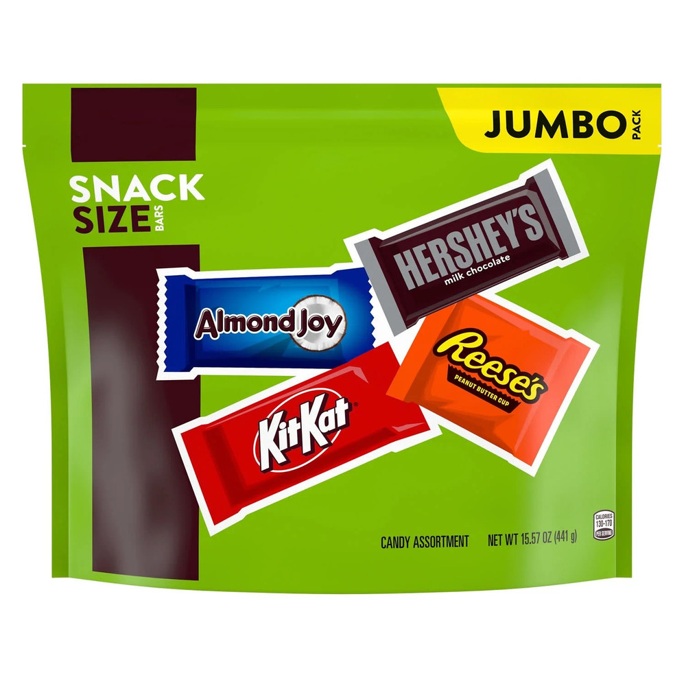 Hershey Assorted Chocolate Flavored Snack Size Candy, Jumbo Pack 15.57 oz