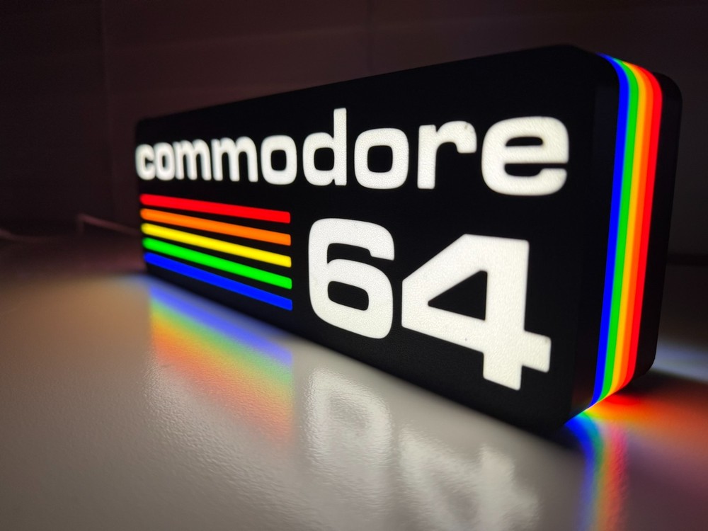 Commodore 64 Inspired LED lit sign - Lamp - Computer - Console Wall Decor