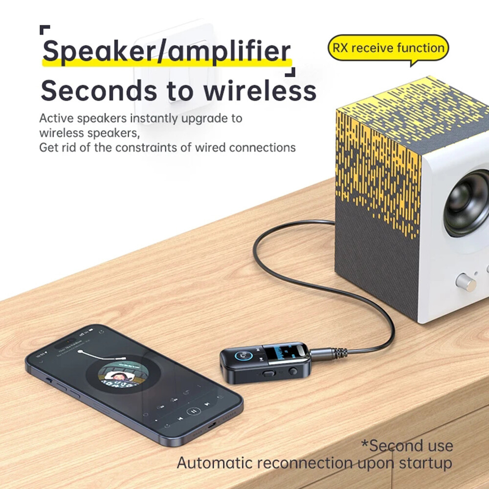 Wireless Bluetooth Transmitter Receiver MP3 Player Car Audio 3.5mm AUX Adapter
