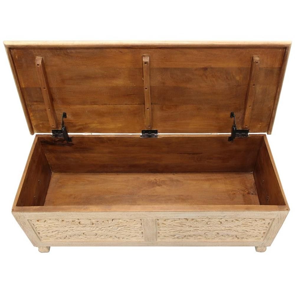 Carter Solid Wood Storage Chest in Ivory