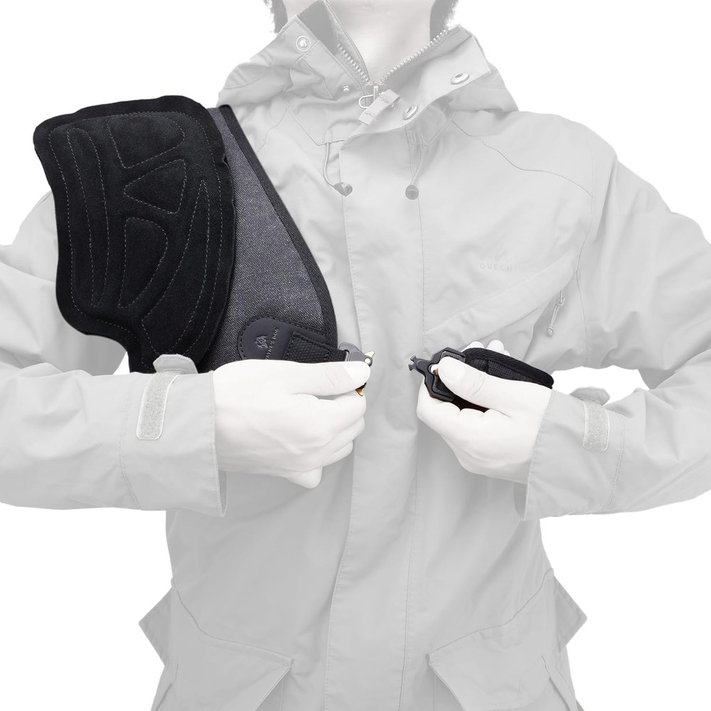 Canvas Leather Shooting Recoil Shield Shoulder Protective Shooting Pad Adjustabl