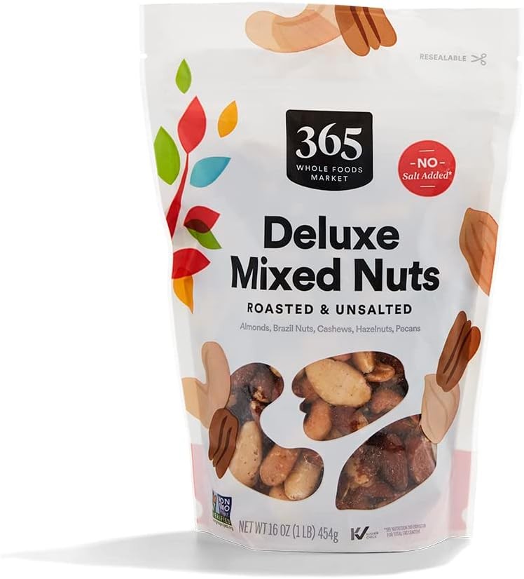 , Unsalted Deluxe Mixed Nuts, 16 Ounce