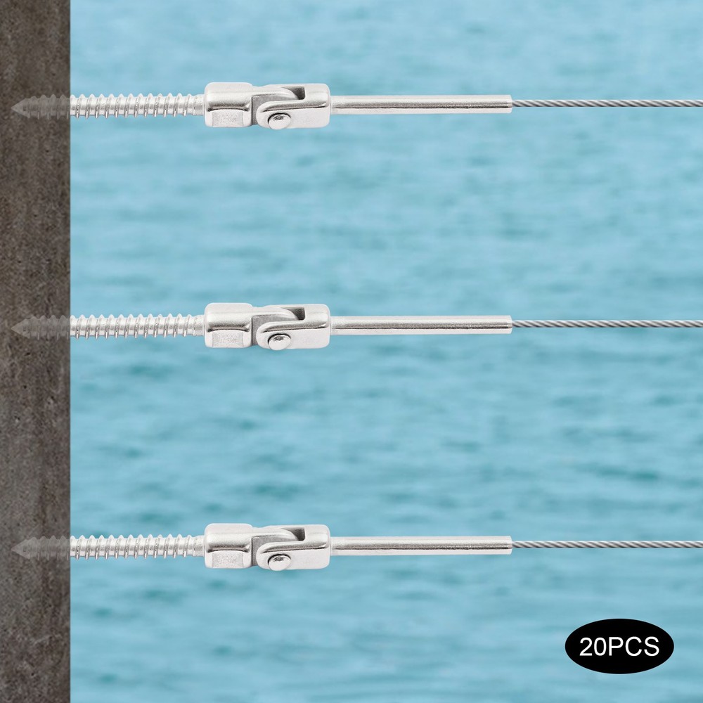 20pcs 180° Adjustable Angle Threaded Stud Tension End  Cable Railing Kit NEW