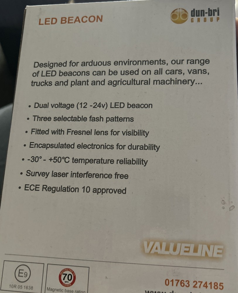 dun bri led beacon three bolt