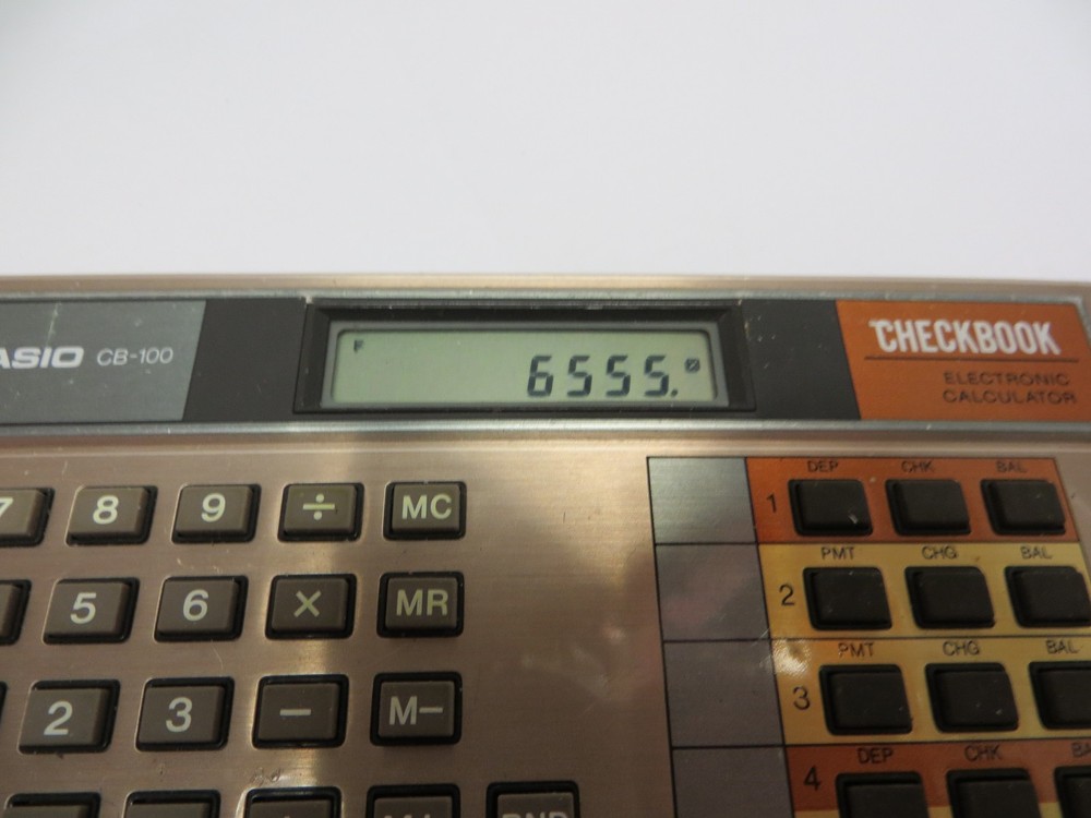Casio CB-100 Checkbook Electronic Calculator Vintage Math Tested Works