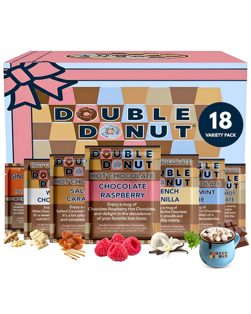 Flavored Hot Chocolate Packets Variety Pack,18 Count Includes Classic, Chocol...
