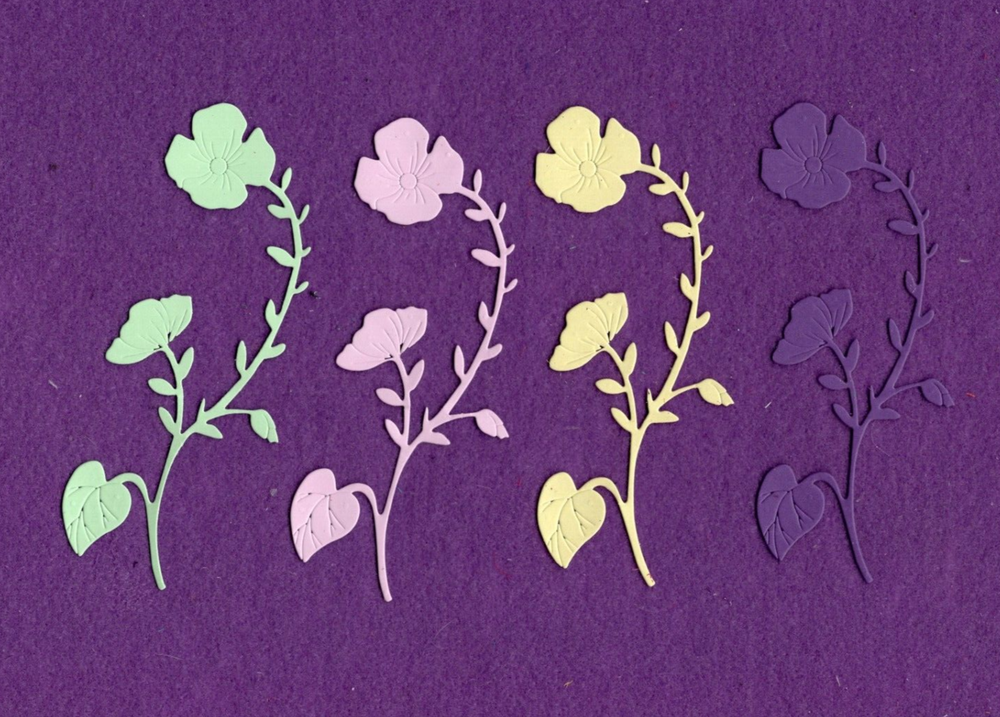 FLOWERING IVY leaf die cuts scrapbook cards