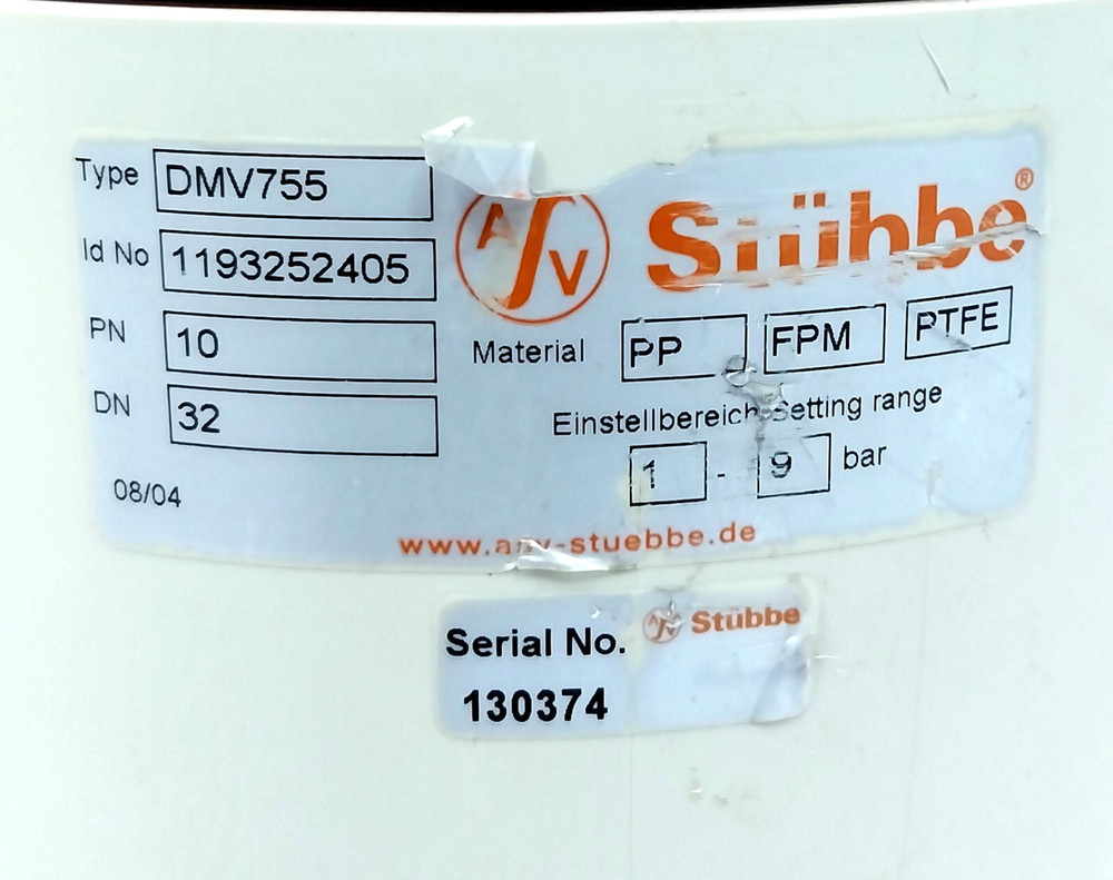 STUBBE DMV755 PRESSURE REDUCING VALVE 1193252405