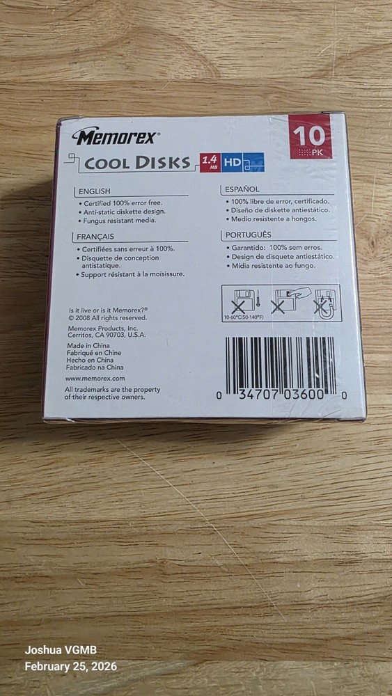 Memorex MF2HD Floppy Disk - Cool Disks 10 Pack (Sealed)