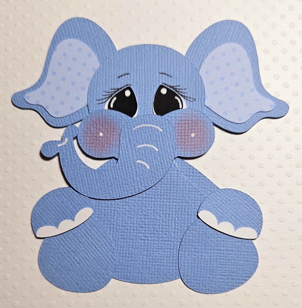 Blue Elephant. Scrapbook, Card making Paper Piecing