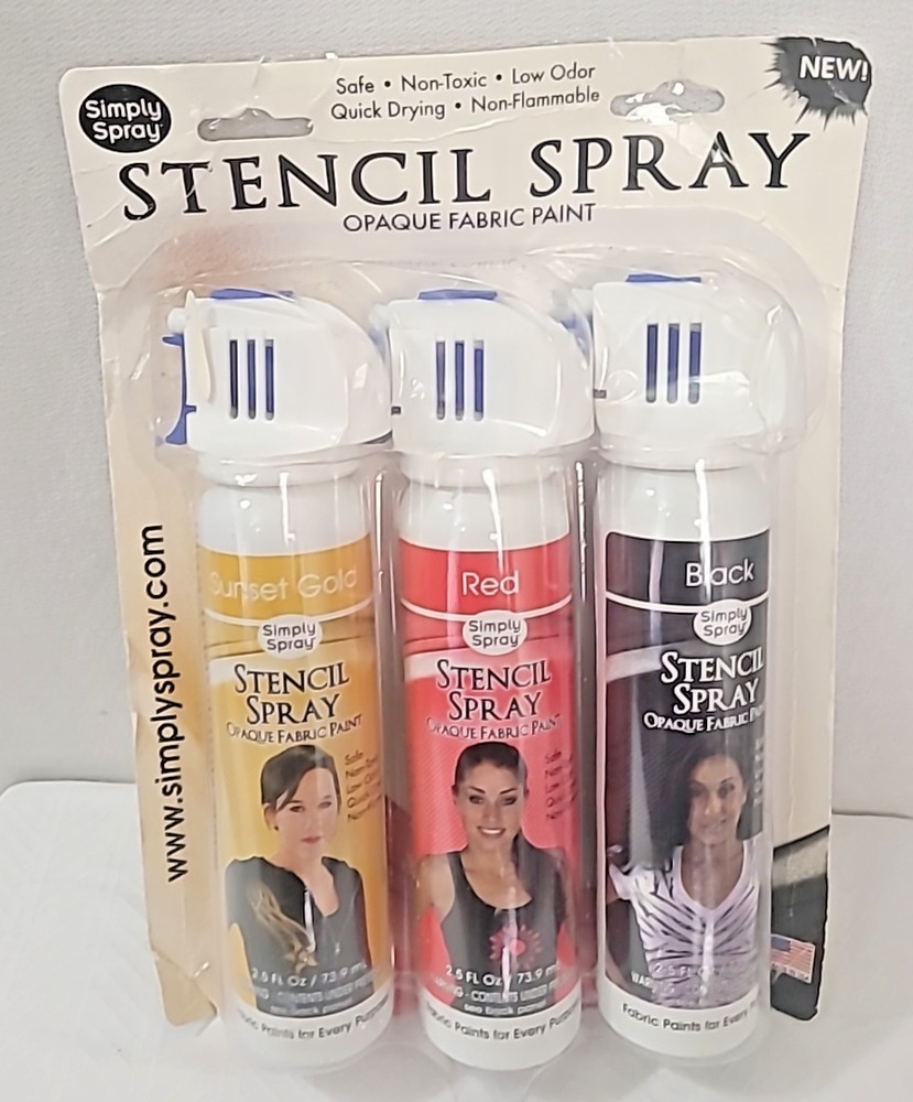 Simply Spray Stencil Spray Fabric Paint 3 Pack