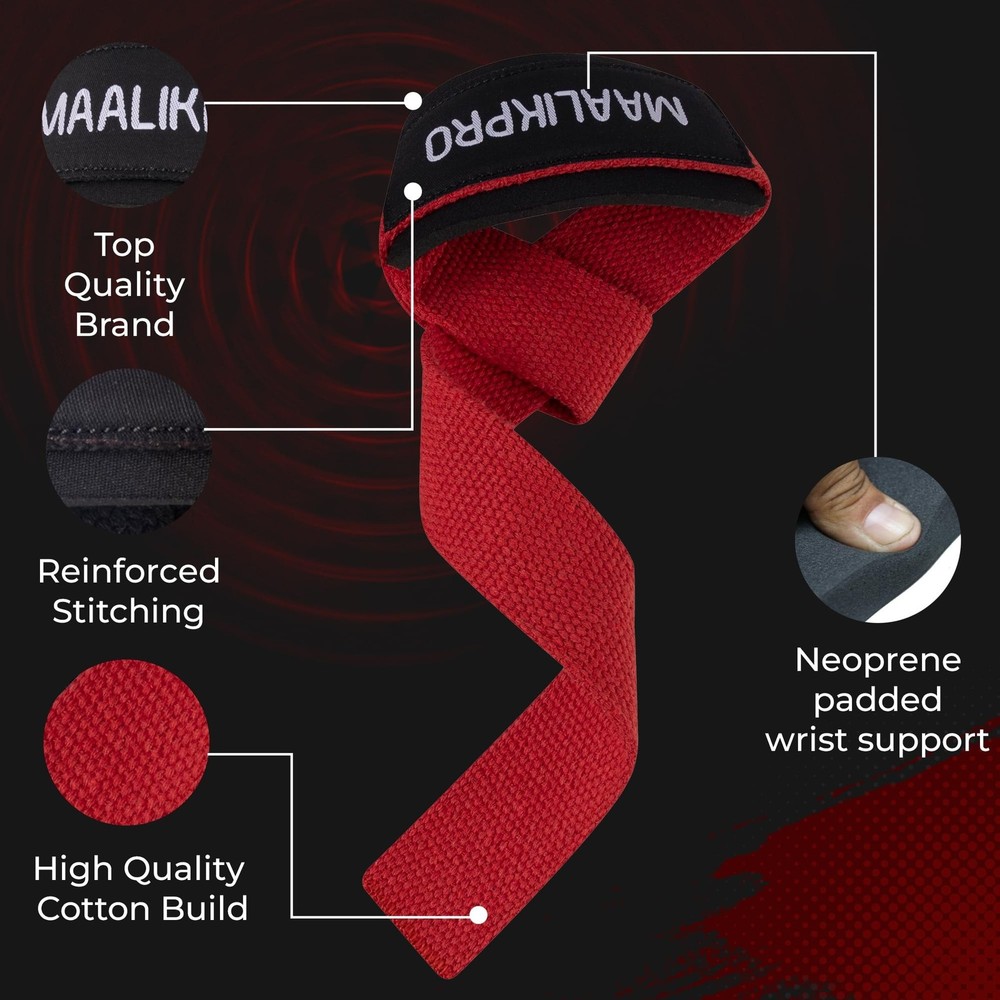Weight Lifting Straps | Wrist Lifting Strap Red