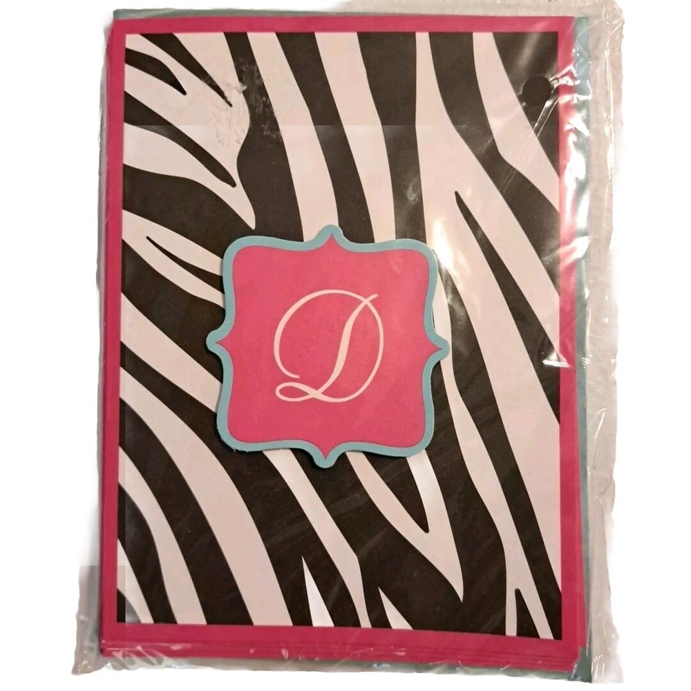 Blank Note Cards 💥D Monogrammed Pattern 6 Cards & Envelopes